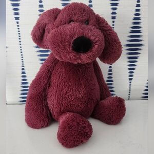 Aurora Dog Puppy Plush Lopsie Lulu Maroon Burgundy Puddles Stuffed Animal RARE